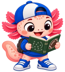 Asher holding a football playbook